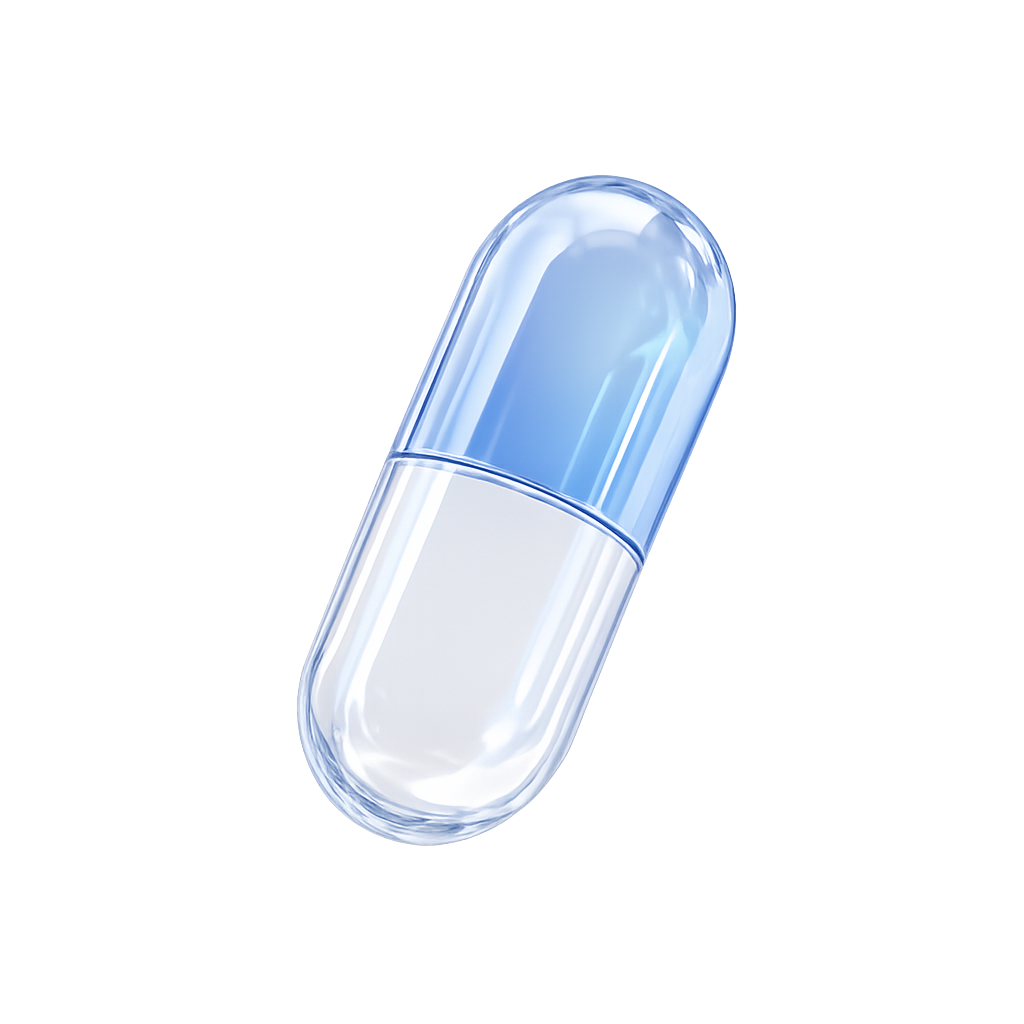 Cápsula Lyco-N Plus abriéndose con moléculas nanotecnológicas